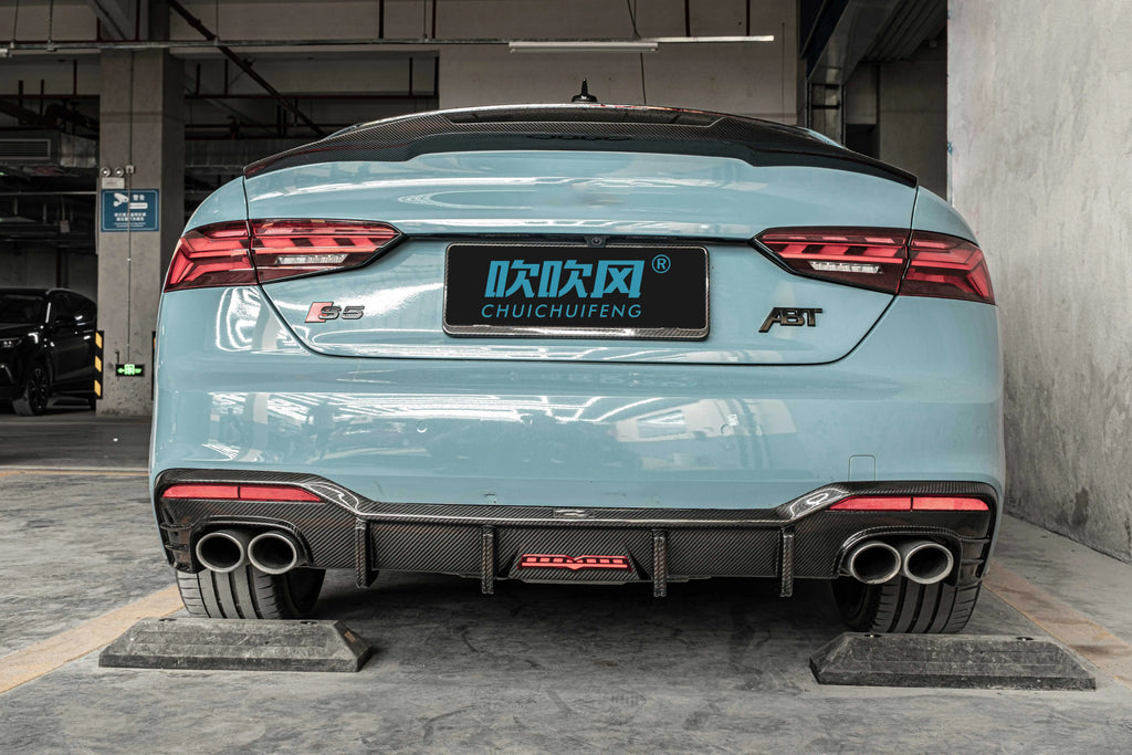 ODM/OEM Dry Carbon Fiber Universal Car Rear Spoilers New Condition Rear Bumper Lip Diffuser for AUDI A5 S5 PA B9.5