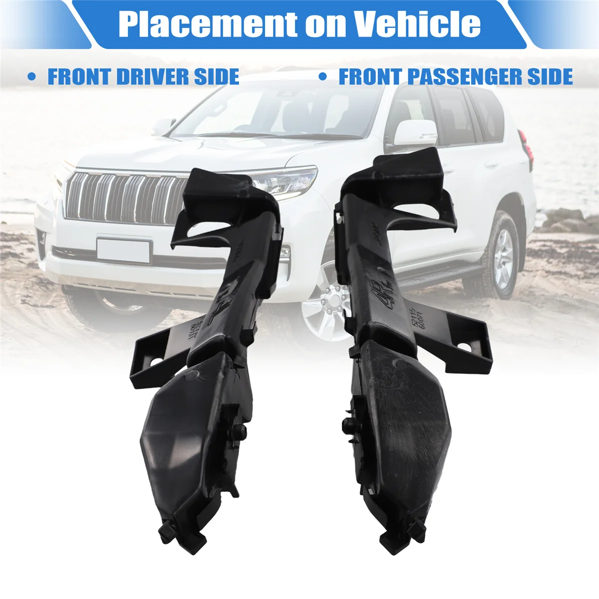 1 Pair Front Bumper Support Bracket 52116-60131 52115-60071 for Toyota Land Cruiser Prado 120 2002-2009