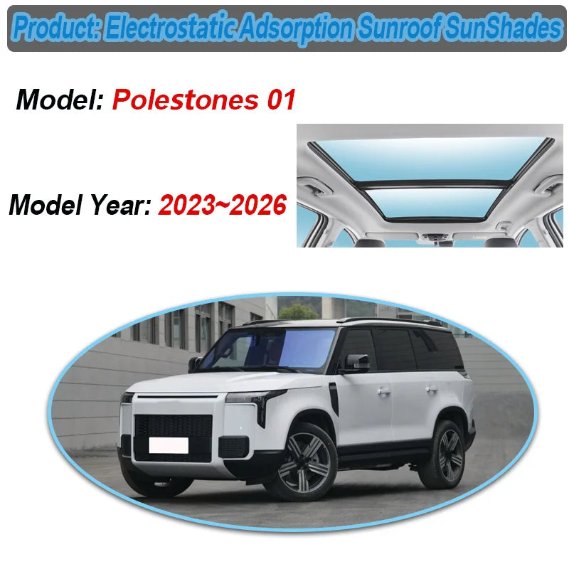 For Rox Polestones 01 2023 2024 2025 2026 Electrostatic Adsorption Skylight Sunshades UV Protection Heat insulation Accessories