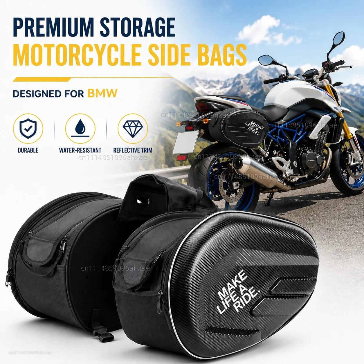 For BMW R1200GS R1250GS R 1200GS R1250 GS R 1250 LC ADV 2PCS Motorcycle Pannier Bags Luggage Saddle Bags Side Storage Fork