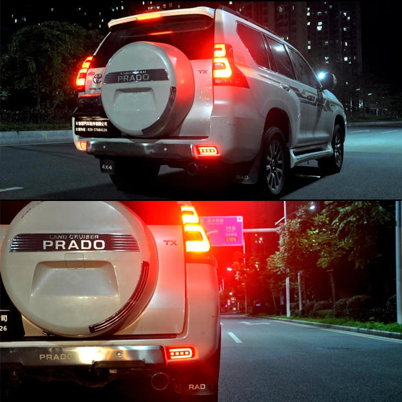For Toyota Land Cruiser Prado 150 LC150 FJ150 GRJ150 2010 - 2020 Rear Bumper Reflector LED Car Tail Lamp Brake Turn Signal Light