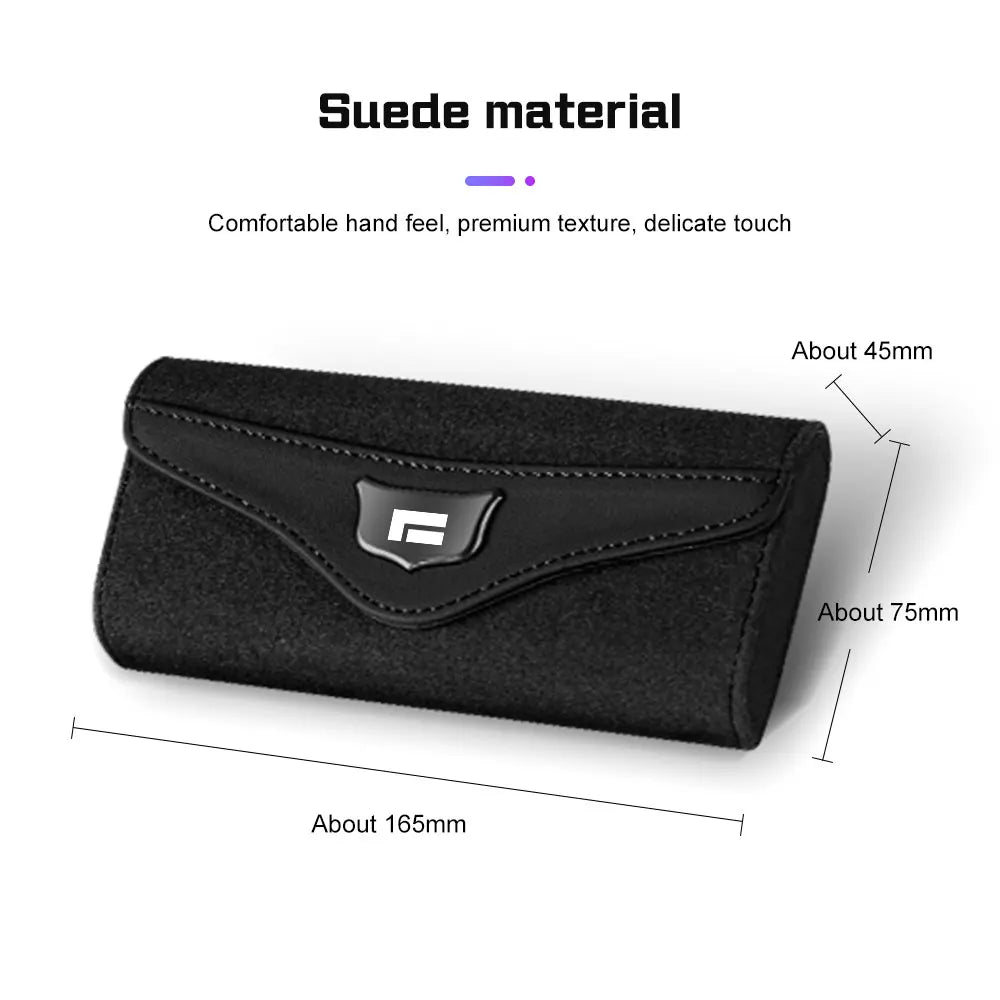 Suede Leather Flocking Car Visor Sunglasses Case Magnetic Storage Box For JISHI Polestones 01 Rox 2024 2025 2026