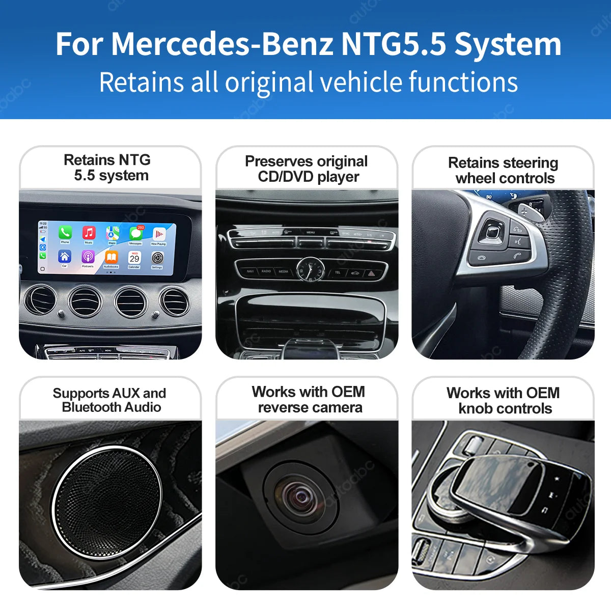 12.3 Inch Linux Carplay Multimedia Screen For Mercedes Benz E Class W213 NTG5.5 Wireless CarPlay Android Auto
