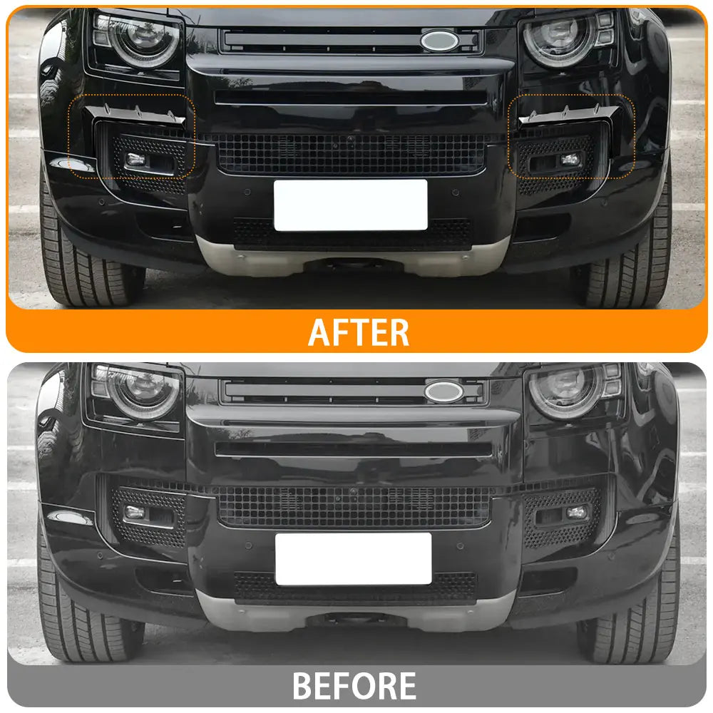 Fog Light Eyebrows Strips Sticker Lip Diffuser Spoiler Front Bumper Splitter for Land Rover Defender 2020 -2025 Body Kit