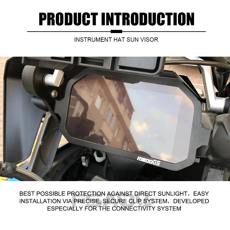 R1200GS R1250GS TFT Theft Protection With Sun Visor For BMW R 1250 GS ADV R1200 GS Adventure Meter Frame Cover Screen Protector