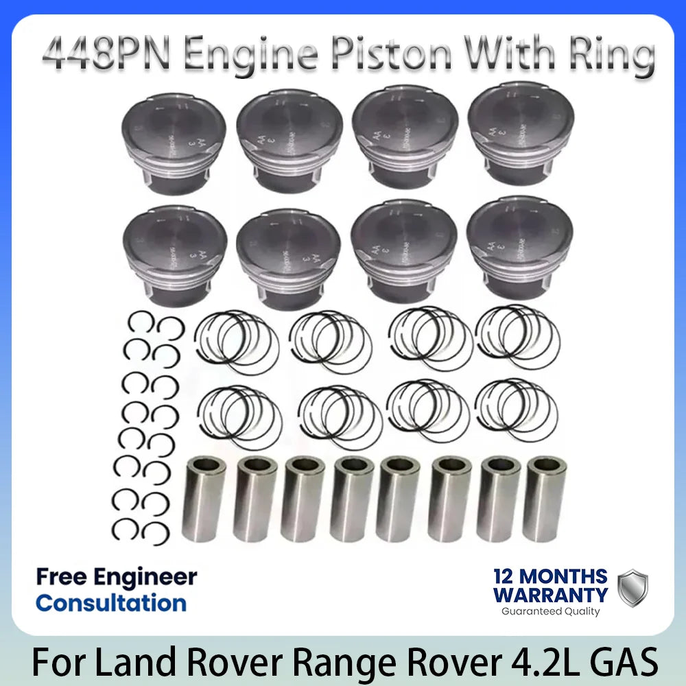 Piston With Ring Assembly OE 4743588 For Land Rover 448PN 4.2L 4.2 L T V8 GAS Engine Overhaul Replacement Spare Parts 05-13