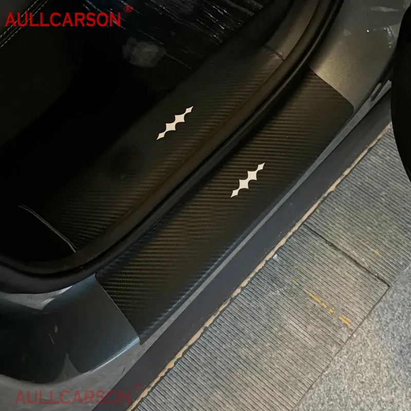 For BYD Leopard 8 2024 2025 Car Door Sill Leather Stickers Protection Plate Carbon Fiber Threshold Accessories 13 Pieces