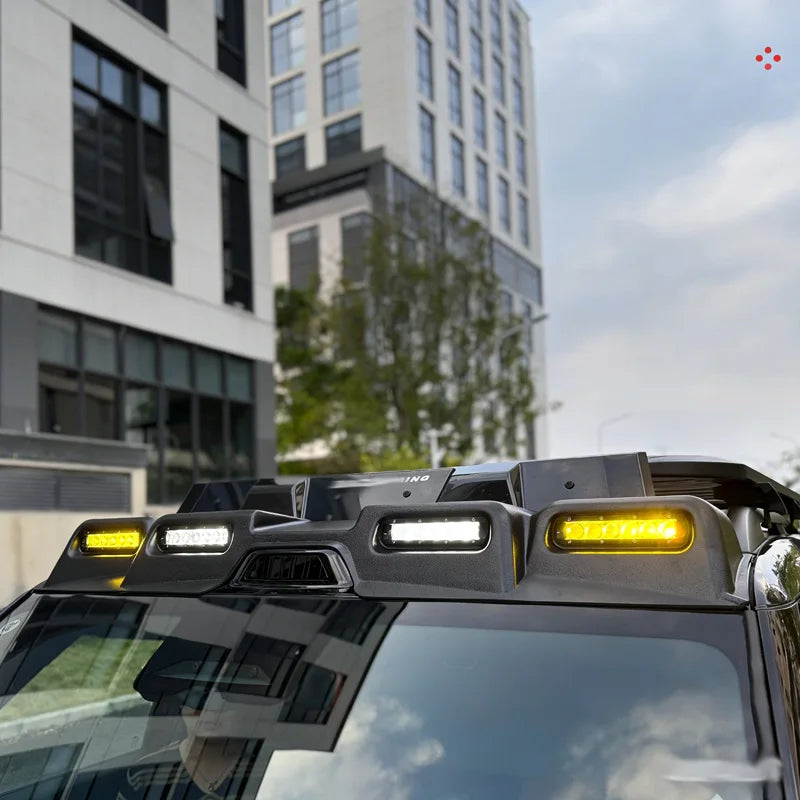 New Design Car Roof Spoiler With Four Spotlight LED Roof Light Spoiler for BYD Fangchengbao Ti7 Accessories