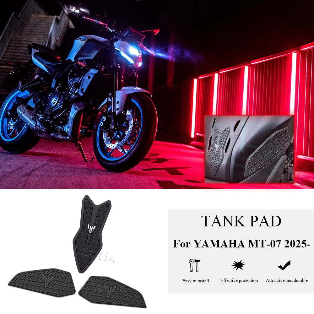 MT-07 2025 New Motorcycle Tank Pad Fit For Yamaha MT-07 MT07 MT 07 MT07 Fuel Tank Pad Non-slip Side Fuel Tank Waterproof Pad