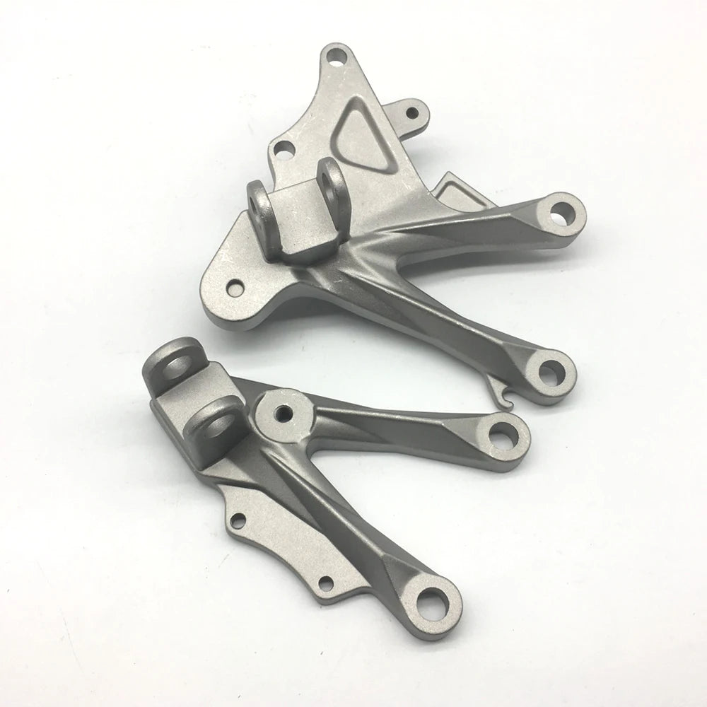 Silver Front Rider Foot Pegs Footrest Bracket For Kawasaki Ninja ZX10R 2006-2010