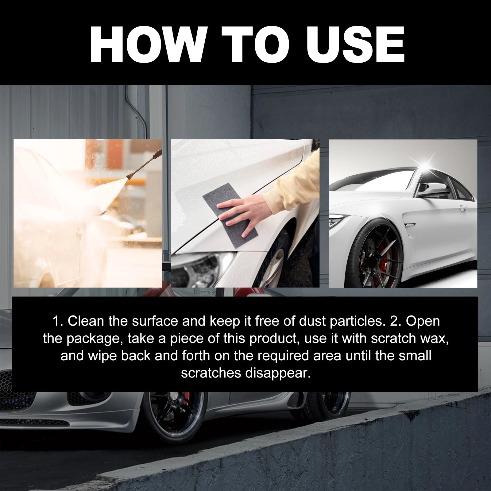 6PCS Nano Scratch Remover Cloth Car Paint Repair Polish Kit for Swirl Marks Light Scratches Removal Restores Shine Auto Care
