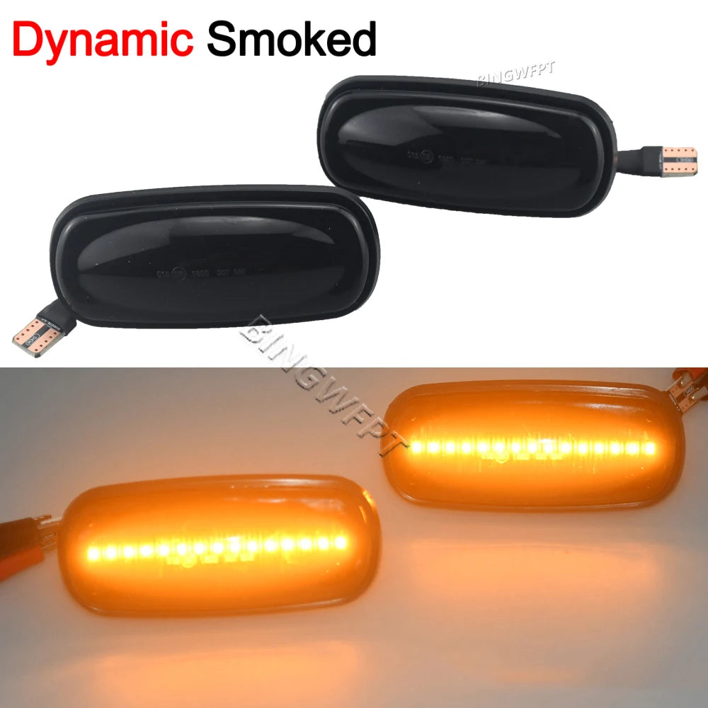 2PCS Dynamic Flowing LED Side Marker Light For Land Rover Discovery 2 1999-2004 Defender Freelander 1 2002-2005