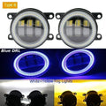 Two-Color Led Fog Lights Angel Eyes Day Light High Power 40W For Nissan Pathfinder MK4 R52 Facelift 2017 2018 2019 2020