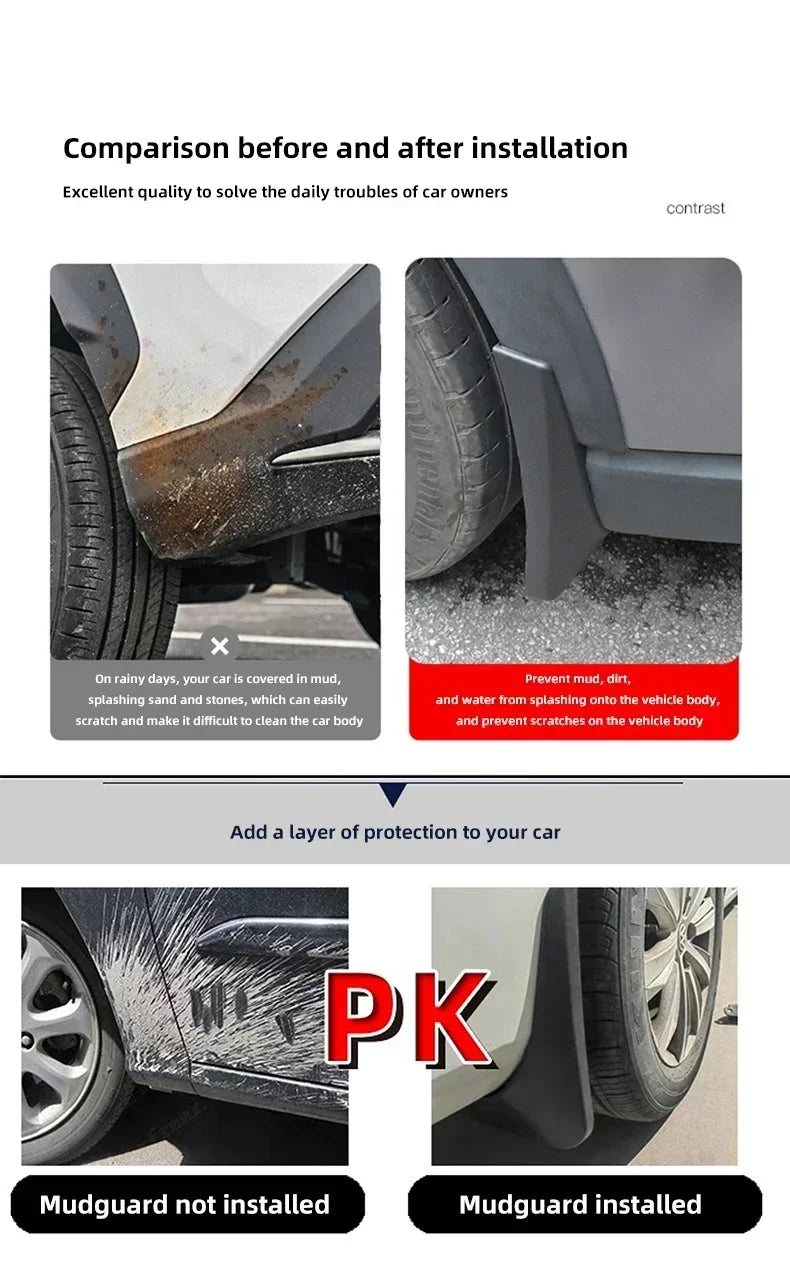 4PCS Car Mud Flaps For Nissan Sentra Accessories Sylphy 2025 2024-2020 Auto Mudguards Splash Guard Front Rear Fenders Car Parts