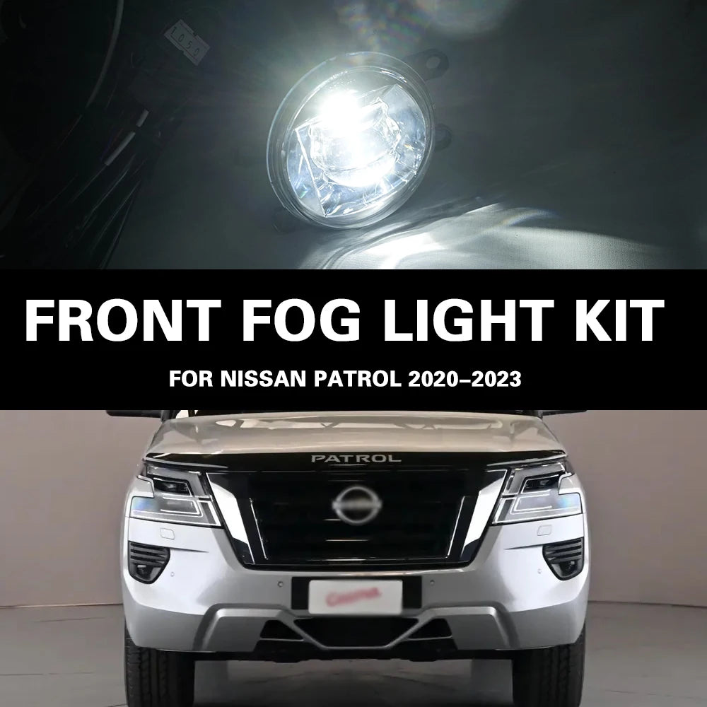 Front Bumper Fog Lamp Upgrade Kit FOR NISSAN PATROL 2020 2021 2022 2023 Version Additional Foglight Set Switch + Wiring