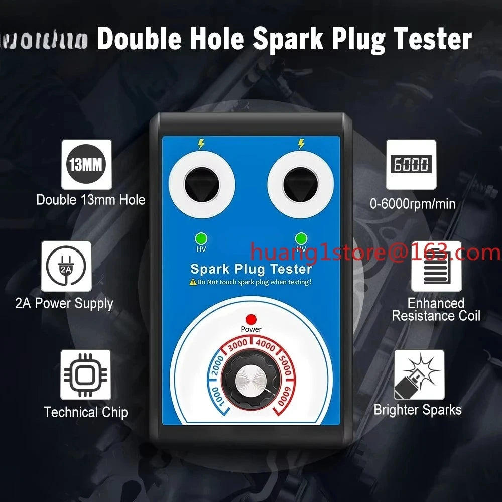 2026 bestseller JF109 Automotive Dual Plug Hole Ignition Spark Plug Testing Analyzer Adjustable Car Spark Plug Tester