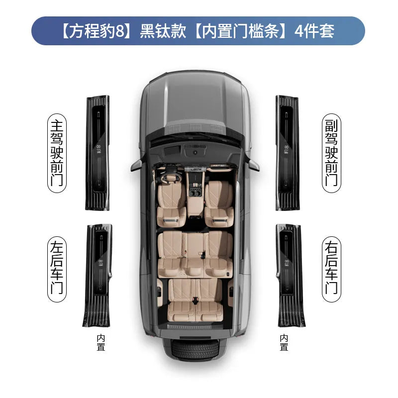For BYD Leopard 8 Denza B8 Car Specialized Trunk Rear Guard Plate Sill Strip Protective Strip Welcome Pedal Auto Interior