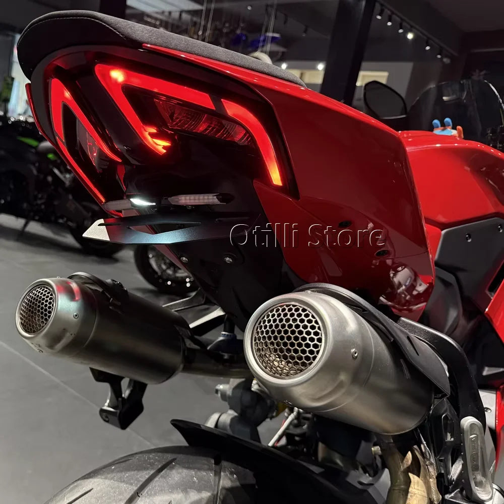 Motorcycle For Ducati Panigale V2 V4 2025 2026 License Plate Frame Holder Bracket Rear Fender Eliminator Tail Tidy W/LED Light