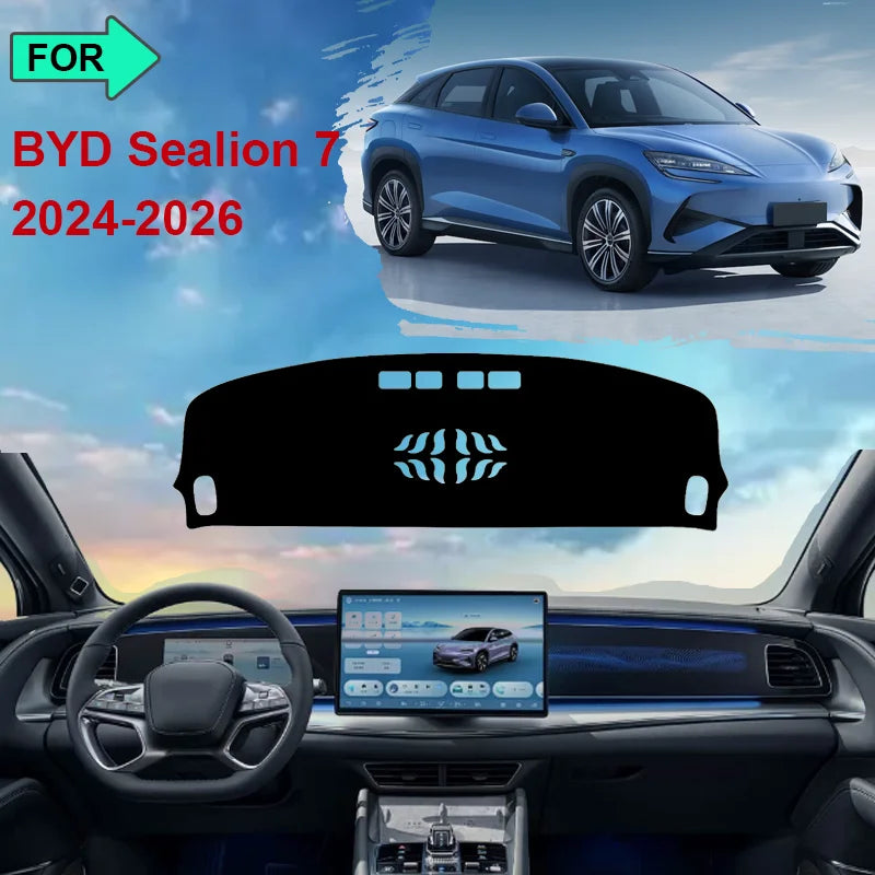 For BYD Sealion 7 2024 2025 2026 Dashboard Mat Rug Cover Anti-slip Cushion Protective Avoid Light Sunshade Car Accessories