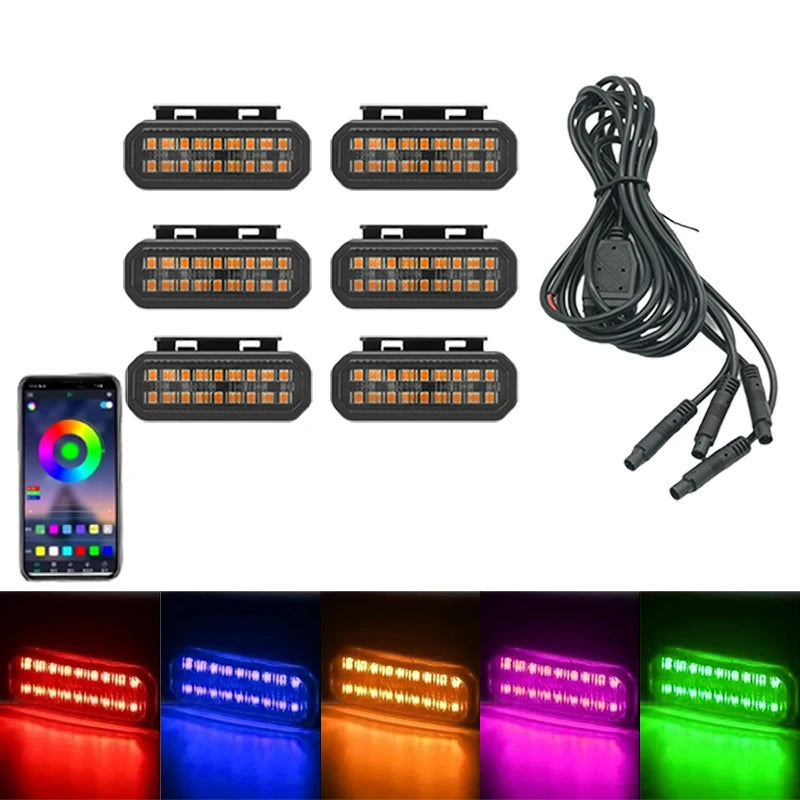 18LED Front Grille Light FOR BYD LEOPARD 8 DENZA B8 Car Daytime Running Light Wheel Eyebrow Lamp For Pickup Offroad 12V