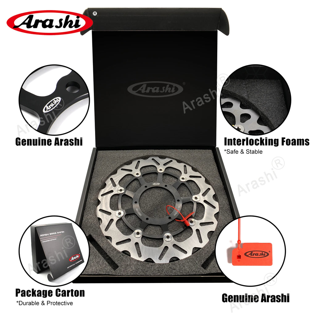 Arashi 1 Set For KAWASAKI ZX6R NINJA 600 2007 2008 2009 2010 2011 2012 2013 2014 2015 CNC Front Rear Brake Disc Rotors ZX-6R