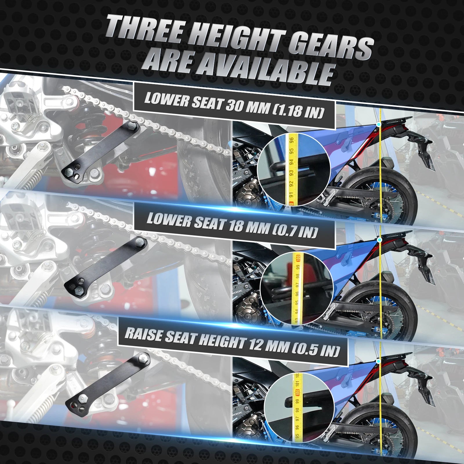 For Yamaha Tenere 700 T700 XTZ700 Rally Edition 2020-2024 Motorcycle Suspension Lowering/Raising Links Lower 18/30MM Raise 12MM
