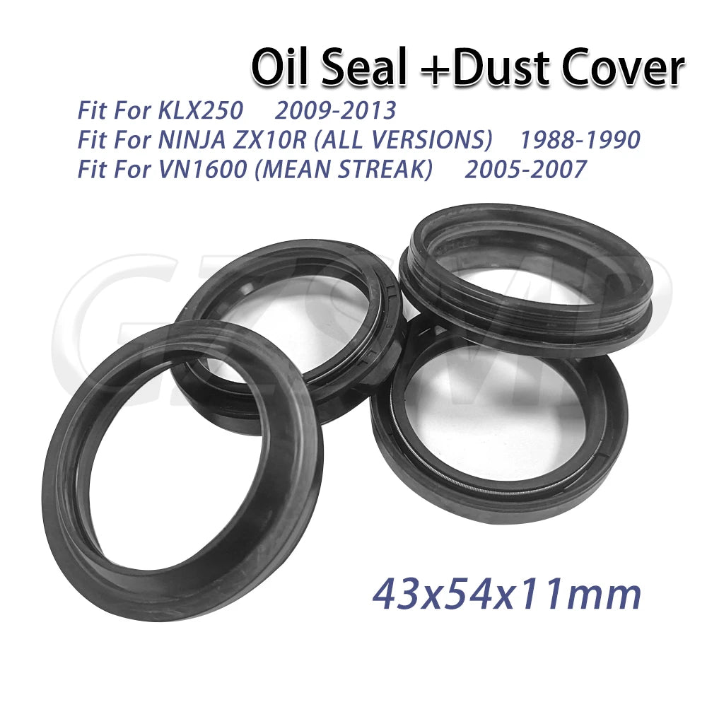 Fit for Kawasaki KLX250 2009-2013  NINJA ZX10R 1988-1990 VN1600 2005-2007 Front Fork Oil Seal Dust Seal 43x54x11