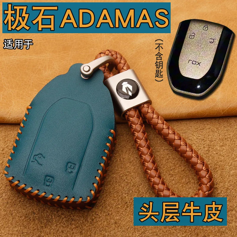 For Rox Polestones ADMAS 2026 Leather Car Key Bag Case Wallet Holder Key Cover Key Chains Car Accessories