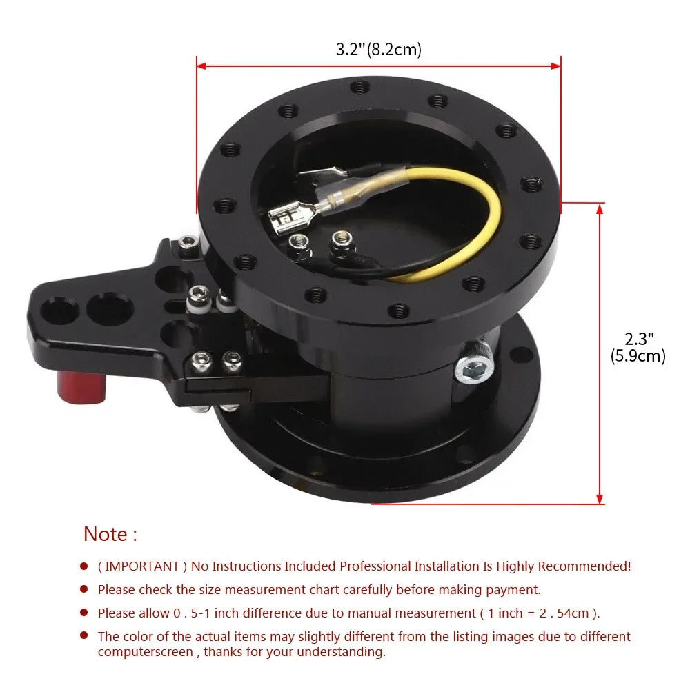 Fit For  For FOR Universal Tilt Steering Wheel Hub Steering Wheel Black Quick Release Tilt System Race/Racing