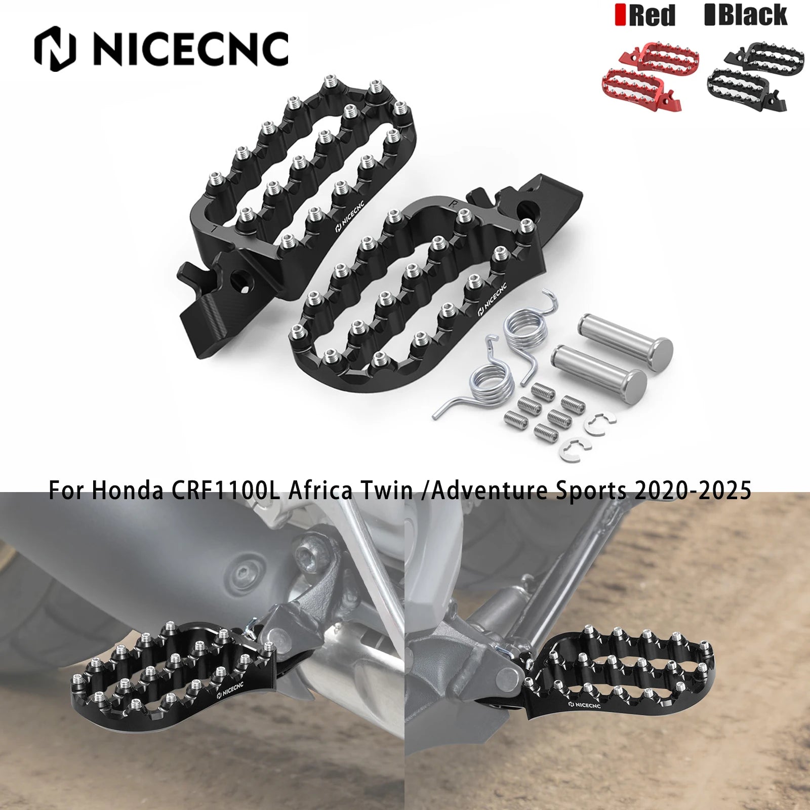 For Honda CRF1100L Africa Twin/ADV 2020-2026 Motorcycle Footrest Footpegs Foot Pegs Africa Twin CRF 1100L Adventure Sports 20-26