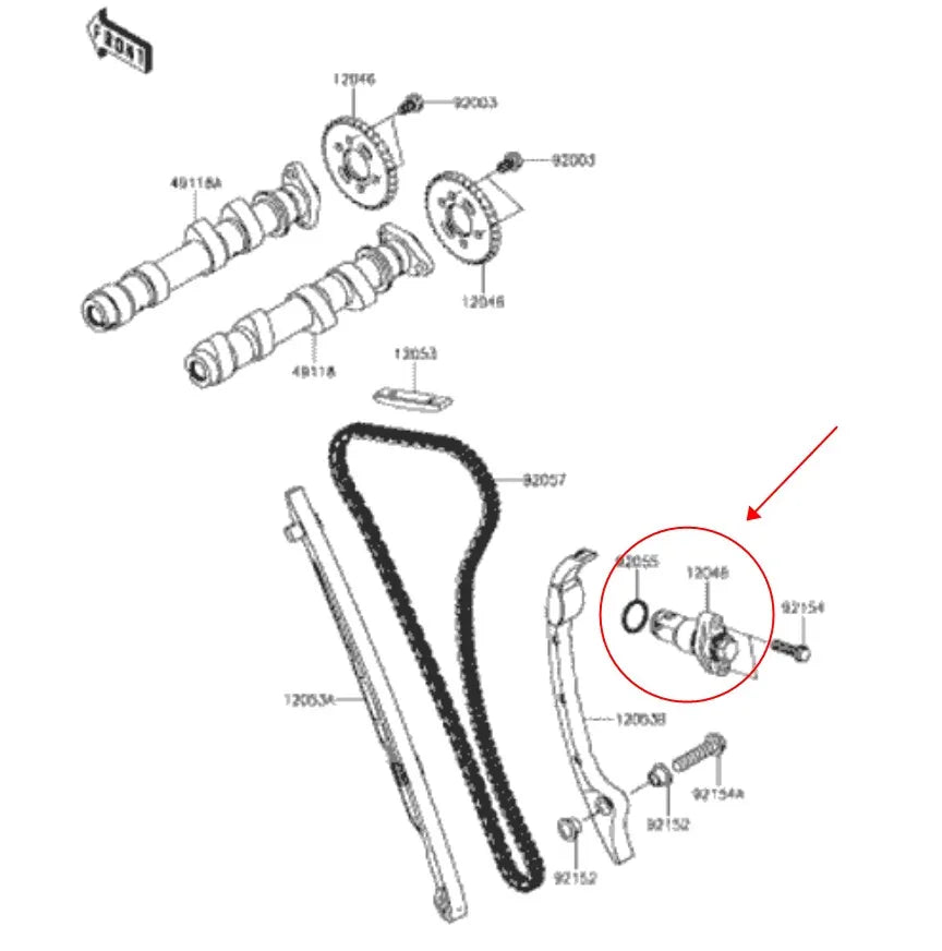 Manual Cam Chain Tensioner Adjuster For Kawasaki  Ninja ZX-7/R/RR 1989-2003, ZXR750/R 91-95, ZR-7/ 7S 99-05, ZR750 Zephyr 01-06
