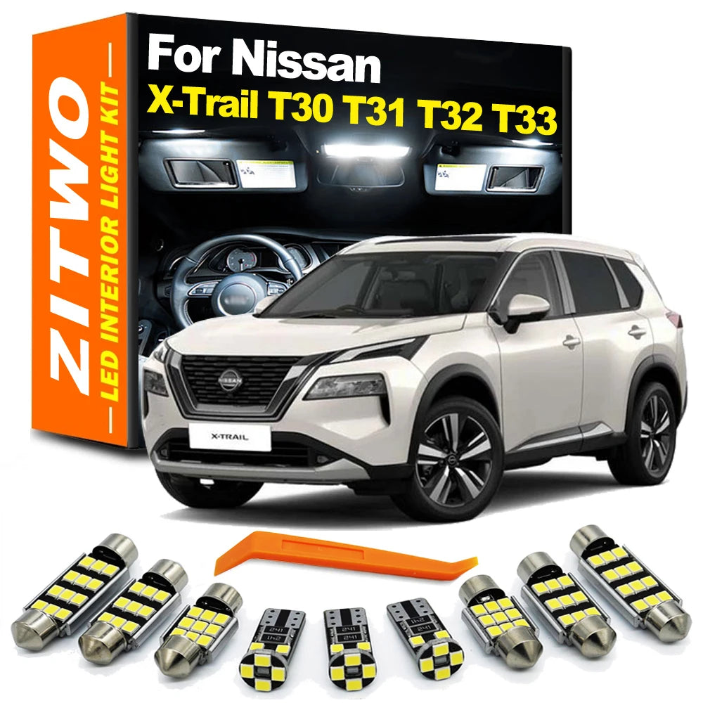 طقم مصابيح لوحة الترخيص الداخلية LED من ZITWO لسيارات نيسان X-Trail Xtrail T30 T31 T32 T33 موديلات 2001 - 2020 2021 2022 2023 اكسسوارات