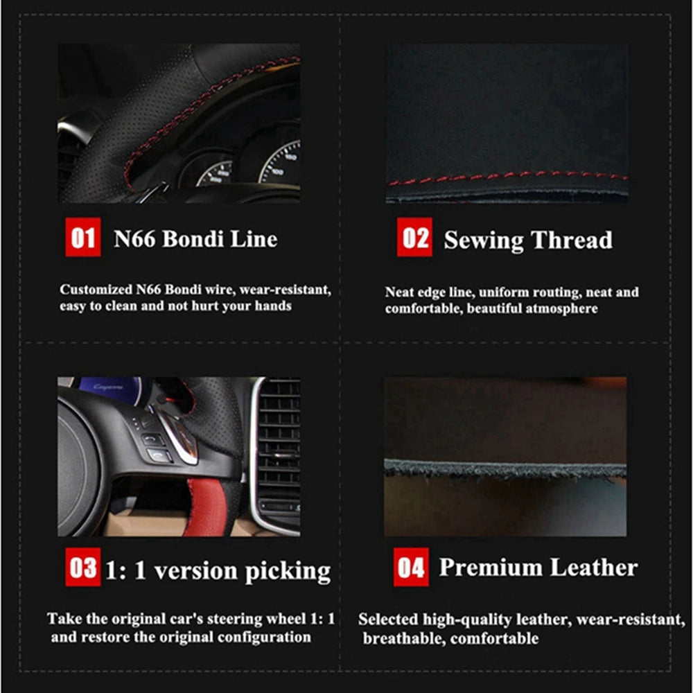 Car Steering Wheel Cover Customized Artificial Leather For Mercedes Benz M-Class W163 1998 1999 2000 2001 2002 2003 2004-2005