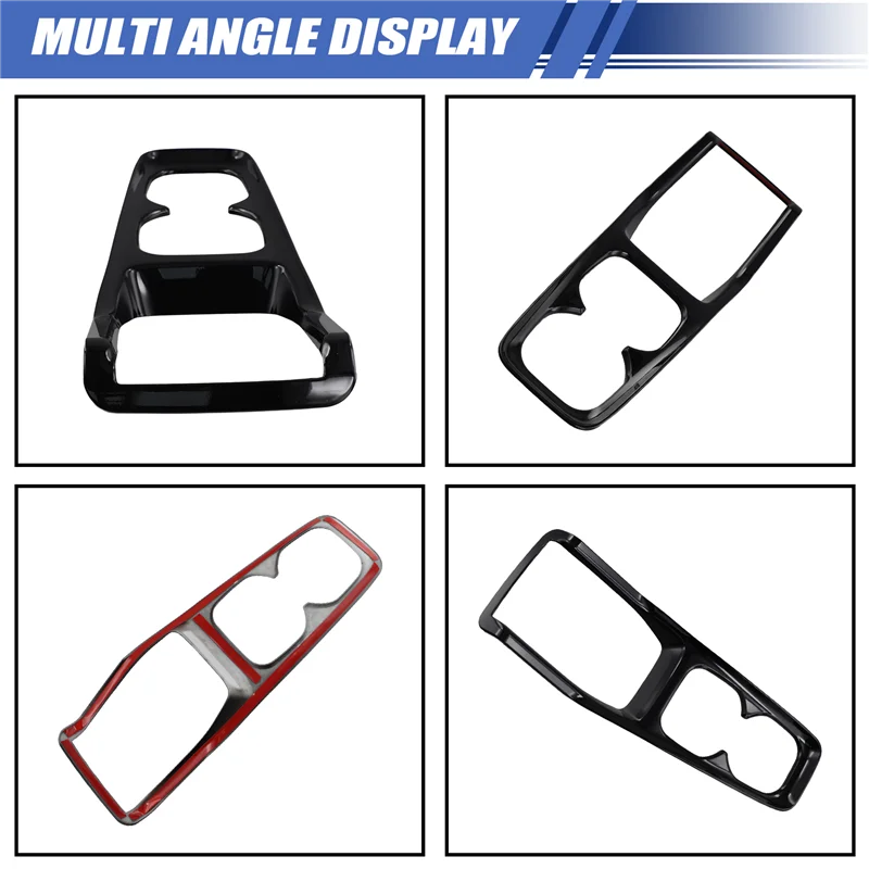 Black Car Interior Wireless Charging Pad Frame Cup Holder Cover Trim For BYD Dolphin Mini / BYD Seagull-A99D