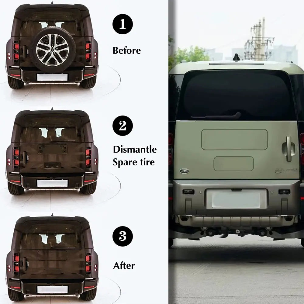 For Land Rover Defender 2020-2023 90 110 Car Rear Spare Tire Cover Board Protective Cover Car Trunk Tailgate Decoration