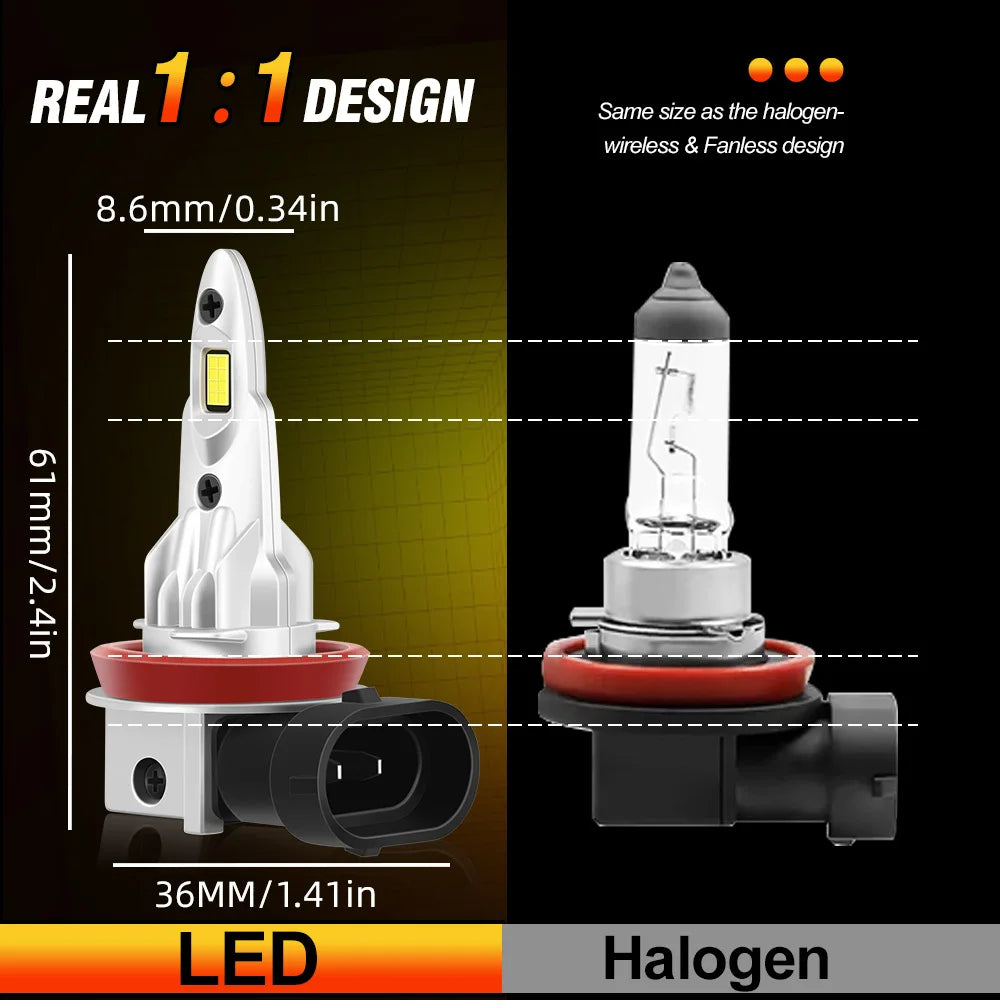 2PCS 6000K Motorcycle Headlight 15000LM Bright White CSP LED Bulbs For Ducati 1098 1198 848 899 EVO 1199 Panigale R S