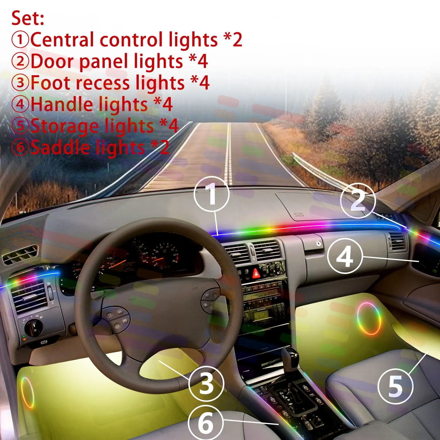 For BYD Seagull 2024 2025 2026 EQ Dolphin Mini 2/24 in 1 Car Atmosphere Light Lamp RGB Shade Ensemble Streamer Atmosphere Set