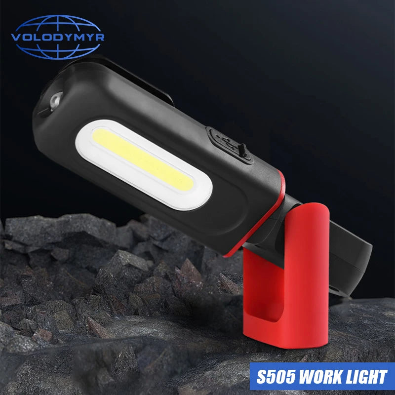 VOLODYMYR Adjustable Bright COB LED Checking Lamp Handheld Work Light Portable for Auto Care Repair Check Polish Car Wash