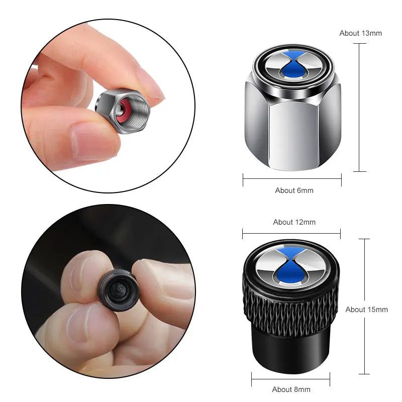  For BYD Denza B5 EV D9 DM-i N7 N8 N9 Z9 Z9GT 4Pcs Car Wheel Tire Valve Caps Aluminum Alloy Air Stem Dust Cover Car Accessories