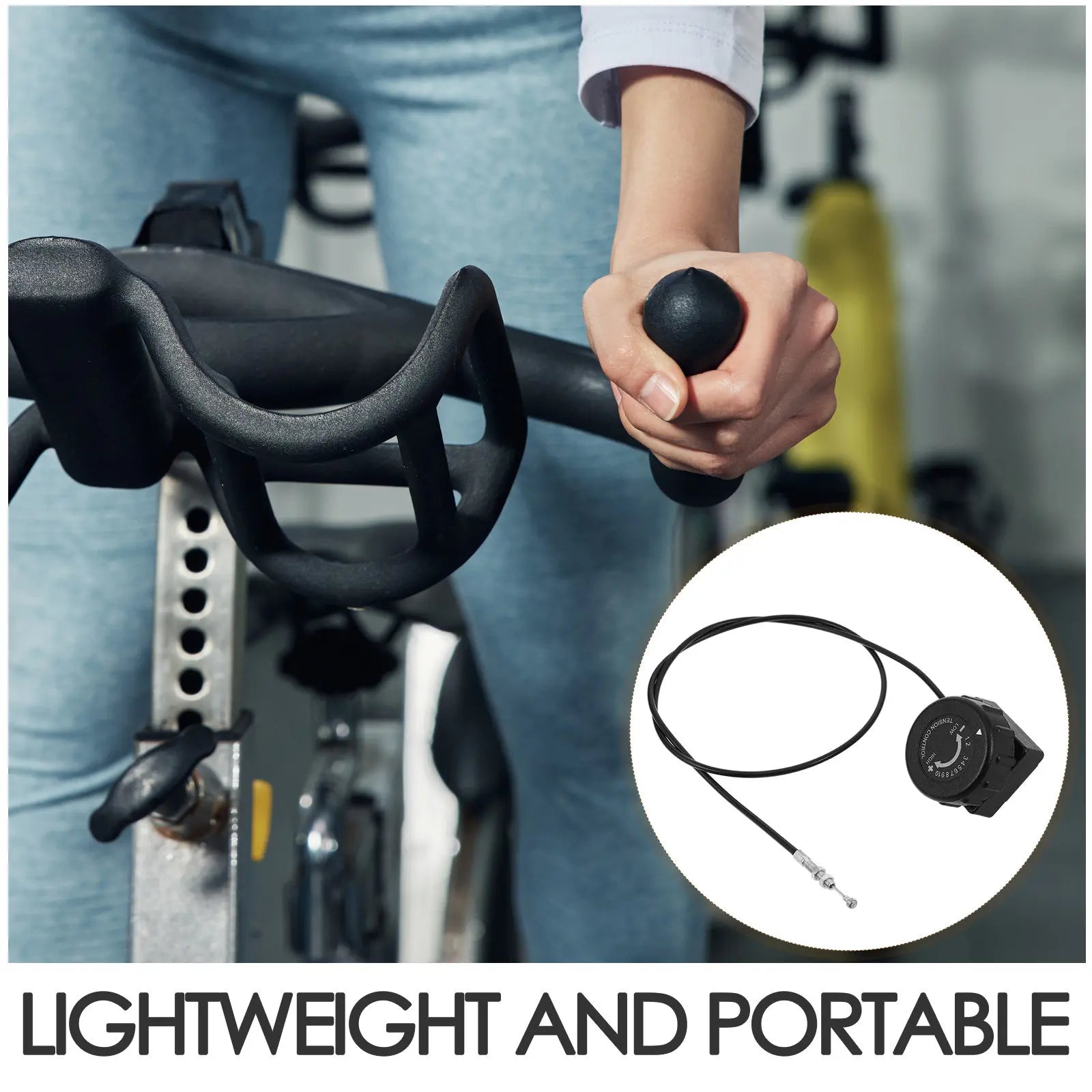 Exercise Bike Resistance Knob Replacement Assembly Indoor Cycling Brake Knob 117.5cm Line Length Stationary Bike Parts Fitness