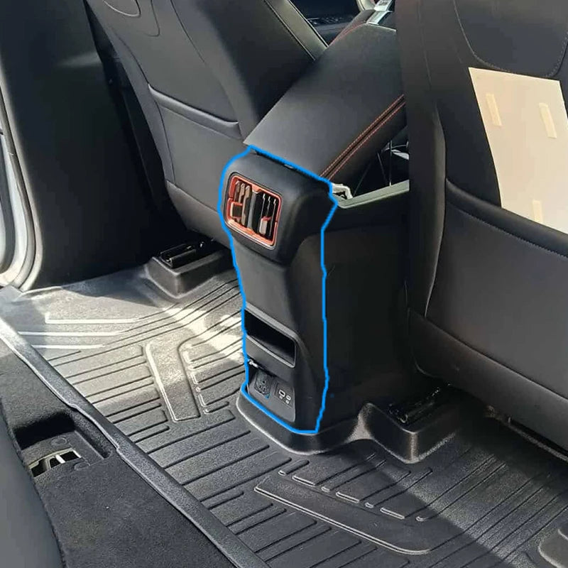 For BYD Shark 6 Accessories Rear Air Vent Cover Armrest Back Anti-kick Protective Panel ABS Material Matte Black Car Accessories
