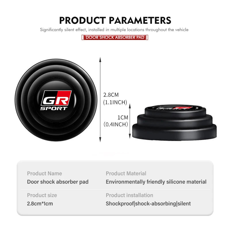Car Logo Door Shock Absorbing Pad Sound Insulation Anti-collision Pad For Toyota Yaris Corolla Prius Auris CHR Land Cruiser RAV4