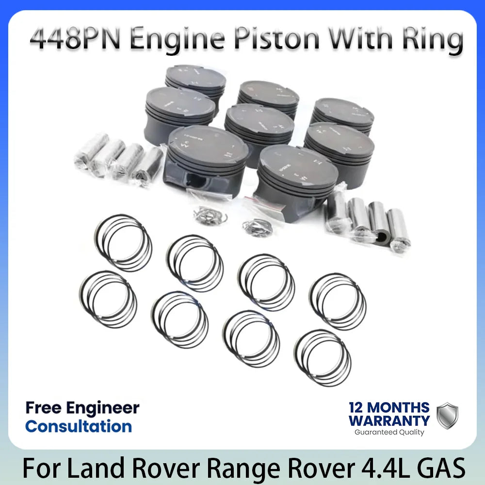 مجموعة كباس مع حلقات OE LR005862 لاند روفر 448PN 4.4L 4.4 L محرك غاز T قطع غيار إصلاح شاملة 05-13
