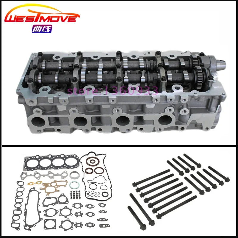 1KD 1KD-FTV رأس أسطوانة كامل مع طقم حشيات براغي لتويوتا لاندكروزر 90 120 دينا 150 هايلوكس فورتشنر 3.0 D-4D 16 فولت 00-