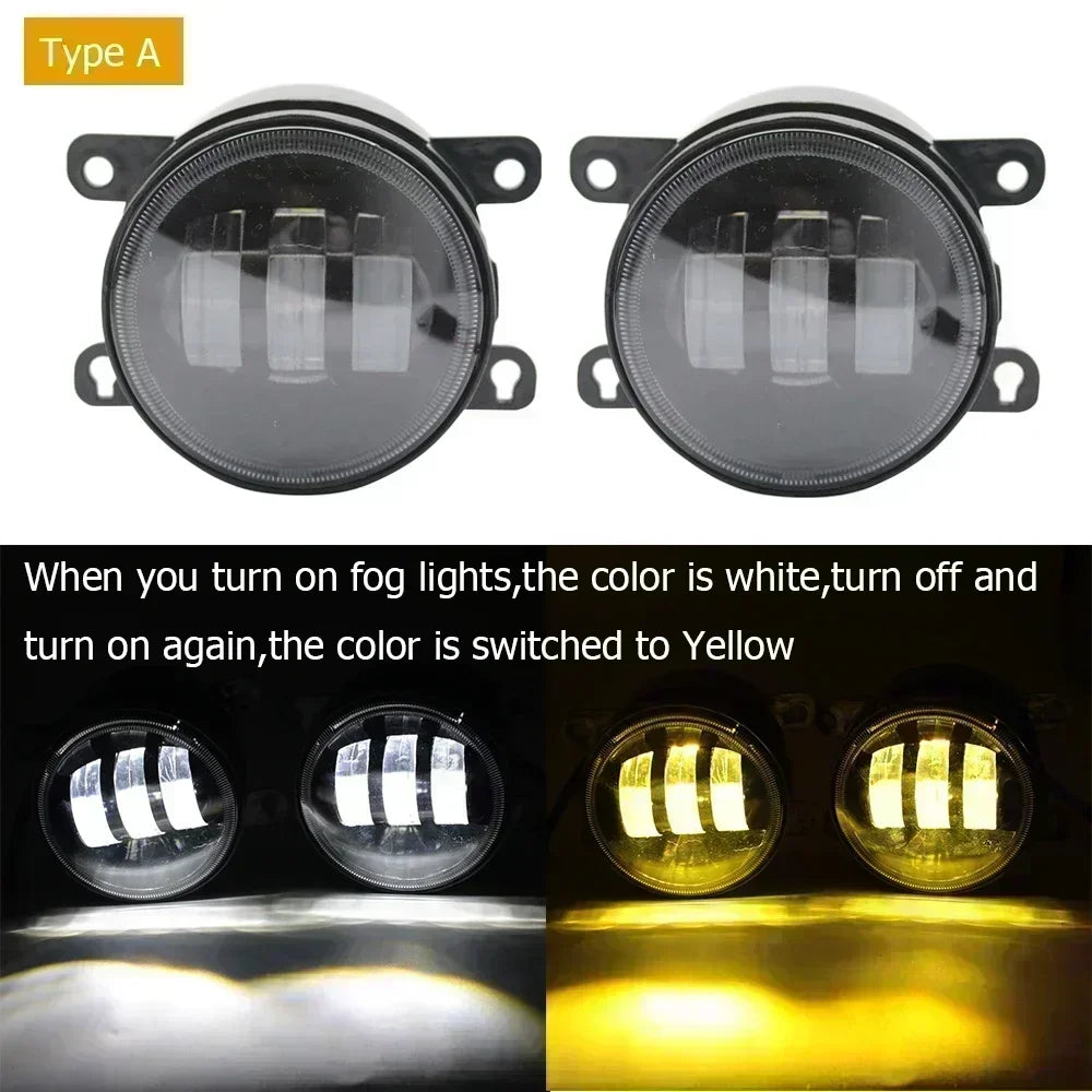 Two-Color Led Fog Lights Angel Eyes Day Light High Power 40W For Nissan Pathfinder MK4 R52 Facelift 2017 2018 2019 2020