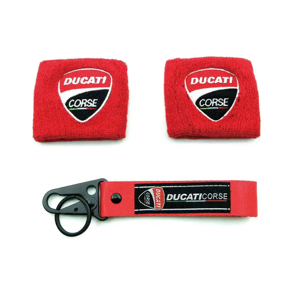 1/2pc Motorcycle Embroidery Front Fluid Oil Brake Reservoir Sock Cover for Ducati Monster Panigale Diavel V4 Scrambler Accessory