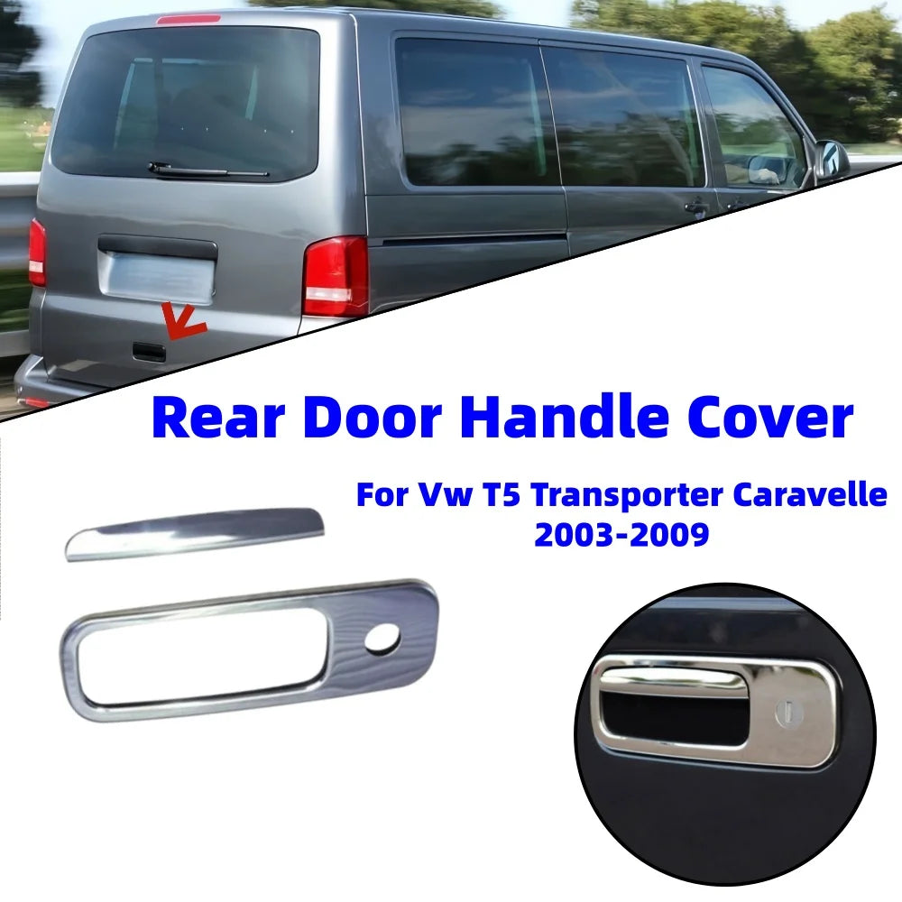 RV Tailgate Door Handle Cover Stainless Steel For Vw T5 Transporter Caravelle Car Tailgate Door Chrome Styling Accessories