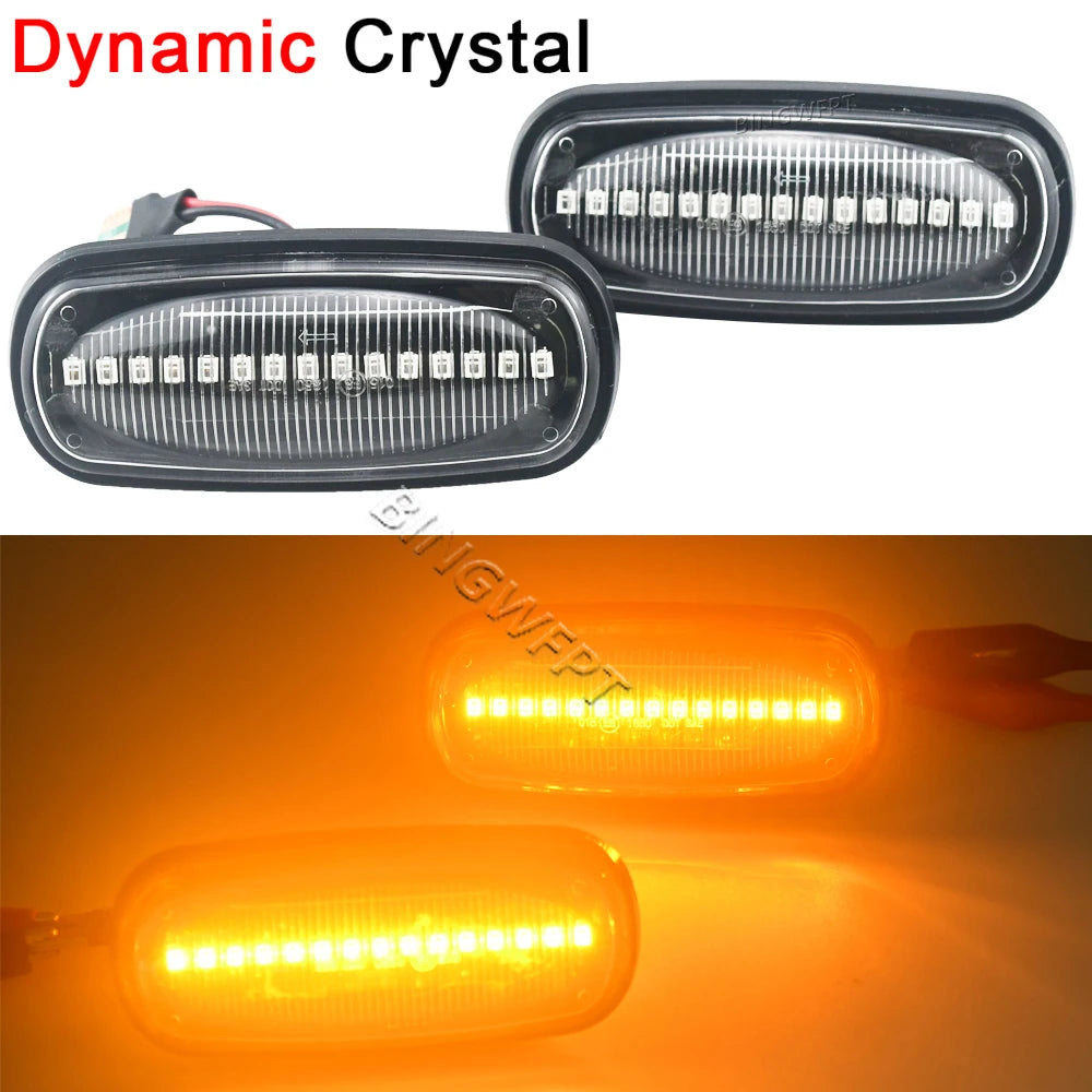 2PCS Dynamic Flowing LED Side Marker Light For Land Rover Discovery 2 1999-2004 Defender Freelander 1 2002-2005
