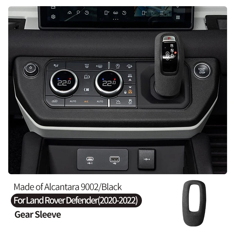 Made of Alcantara Suede Interior Central Gear Lever Console Lid Sheath Shell Cover For Land Rover DEFENDER 2020-2022 Accessories