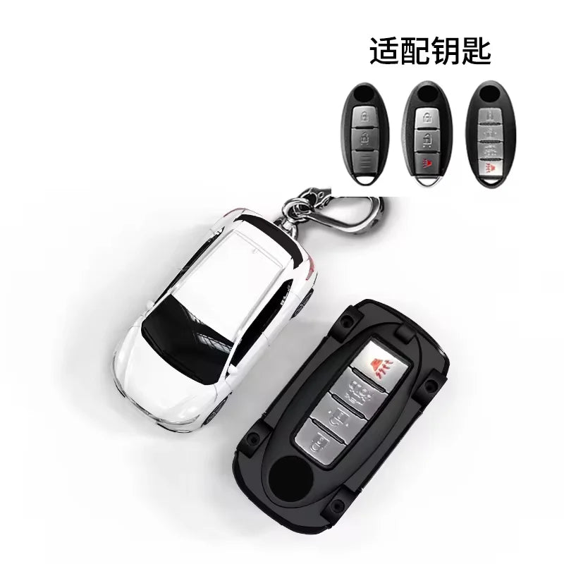 حافظة مفتاح إبداعية لسيارة نيسان قاشقاي موديل 3 4 زر لـ J11 J10 X Trail T32 Versa Note Patrol غطاء مفتاح سيارة ذكي للتحكم عن بعد